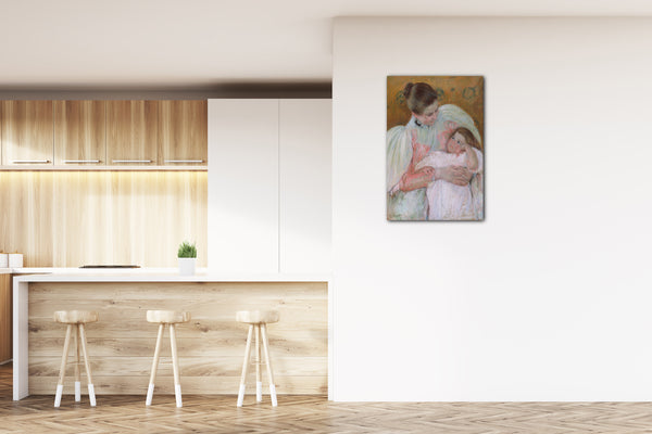 Top-Angebot Kunstdruck Mary Cassatt - Krankenschwester und Kind Leinwand auf Keilrahmen gespannt