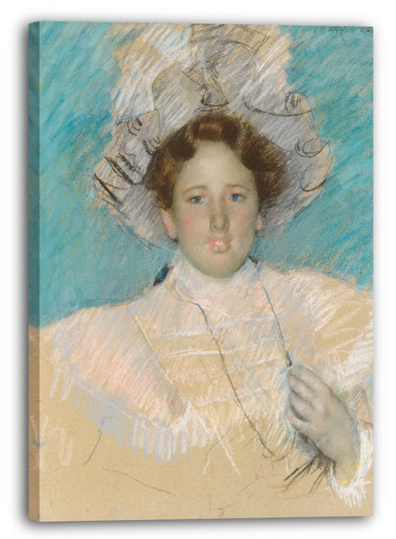 Top-Angebot Kunstdruck Mary Cassatt - Adaline Havemeyer in einem weißen Hut Leinwand auf Keilrahmen gespannt
