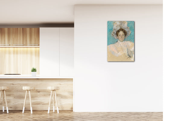 Top-Angebot Kunstdruck Mary Cassatt - Adaline Havemeyer in einem weißen Hut Leinwand auf Keilrahmen gespannt