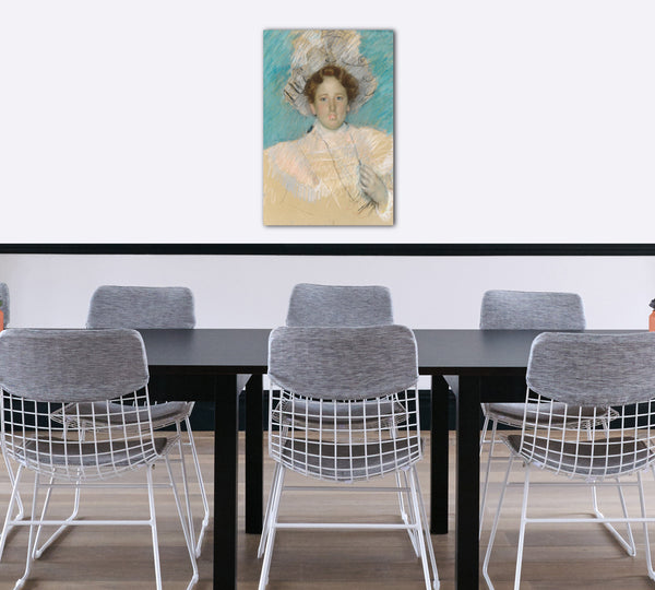 Top-Angebot Kunstdruck Mary Cassatt - Adaline Havemeyer in einem weißen Hut Leinwand auf Keilrahmen gespannt