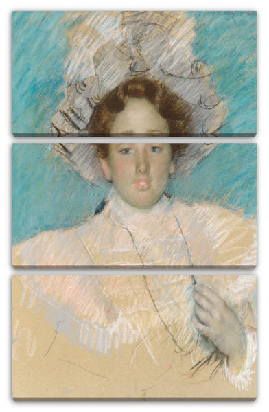 Leinwandbild Mary Cassatt - Adaline Havemeyer in einem weißen Hut