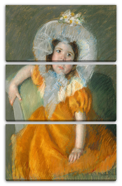 Leinwandbild Mary Cassatt - Margot im orangefarbenen Kleid