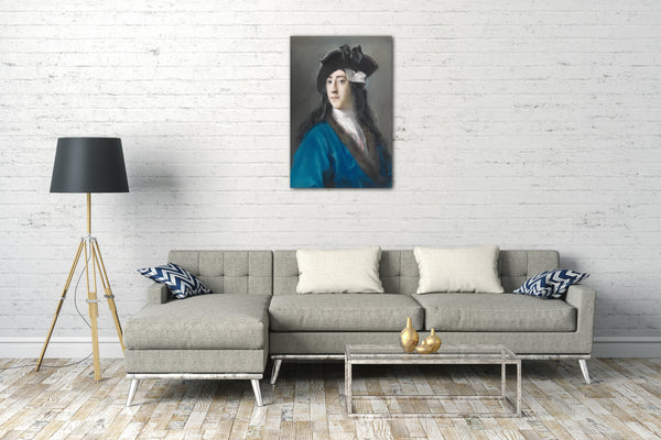 Top-Angebot Kunstdruck Rosalba Carriera - Gustavus Hamilton (1710-1746), Zweiter Viscount Boyne, im Maskerade-Kostüm Leinwand auf Keilrahmen gespannt