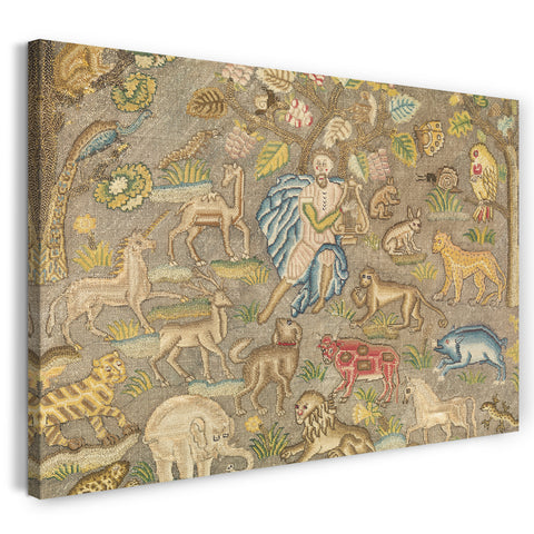 Top-Angebot Kunstdruck Anfang des 17. Jahrhunderts - Orpheus, der die Tiere bezaubert Leinwand auf Keilrahmen gespannt