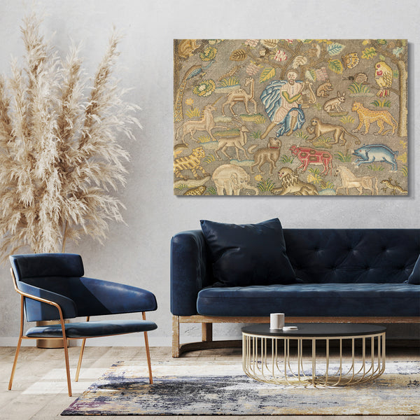 Top-Angebot Kunstdruck Anfang des 17. Jahrhunderts - Orpheus, der die Tiere bezaubert Leinwand auf Keilrahmen gespannt