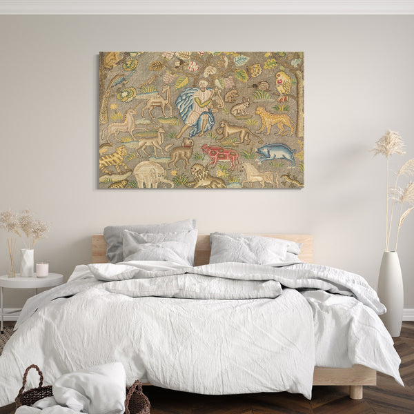 Top-Angebot Kunstdruck Anfang des 17. Jahrhunderts - Orpheus, der die Tiere bezaubert Leinwand auf Keilrahmen gespannt
