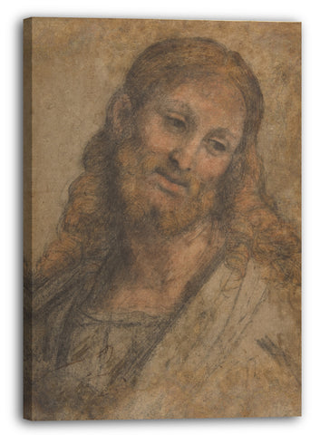 Top-Angebot Kunstdruck Andrea Solario - Büste einer bärtigen Figur. Leinwand auf Keilrahmen gespannt