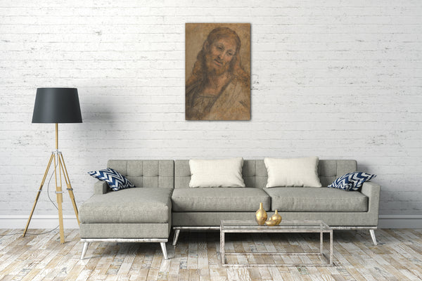 Top-Angebot Kunstdruck Andrea Solario - Büste einer bärtigen Figur. Leinwand auf Keilrahmen gespannt
