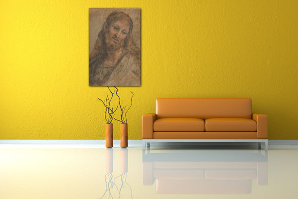Top-Angebot Kunstdruck Andrea Solario - Büste einer bärtigen Figur. Leinwand auf Keilrahmen gespannt