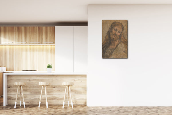 Top-Angebot Kunstdruck Andrea Solario - Büste einer bärtigen Figur. Leinwand auf Keilrahmen gespannt