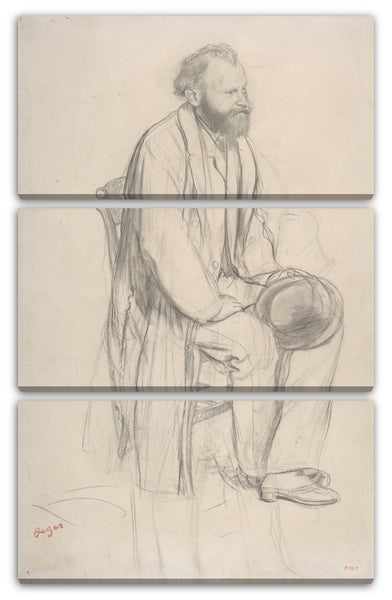 Leinwandbild Edgar Degas - Édouard Manet, sitzend, hält seinen Hut