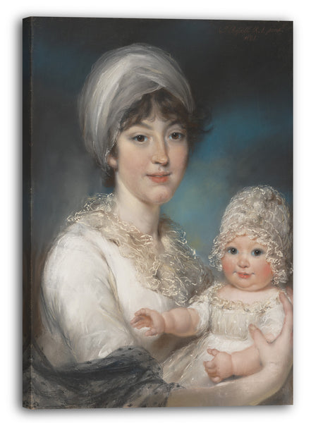 Top-Angebot Kunstdruck John Russell - Mrs. Robert Shurlock (Henrietta Ann Jane Russell, 1775-1849) und ihre Tochter Ann Leinwand auf Keilrahmen gespannt