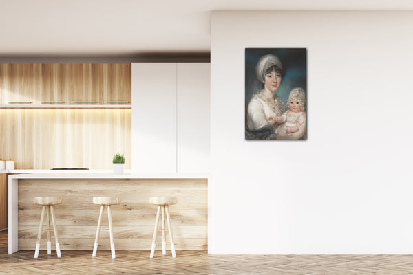 Top-Angebot Kunstdruck John Russell - Mrs. Robert Shurlock (Henrietta Ann Jane Russell, 1775-1849) und ihre Tochter Ann Leinwand auf Keilrahmen gespannt