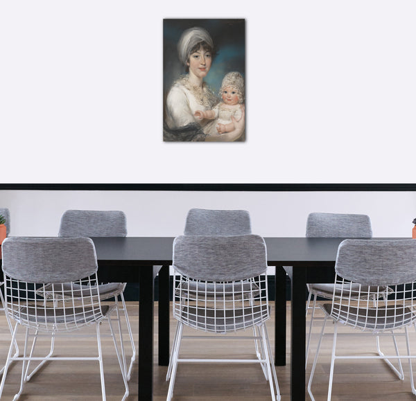 Top-Angebot Kunstdruck John Russell - Mrs. Robert Shurlock (Henrietta Ann Jane Russell, 1775-1849) und ihre Tochter Ann Leinwand auf Keilrahmen gespannt