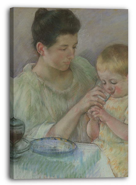 Leinwandbild Mary Cassatt - Mutter füttert Kind