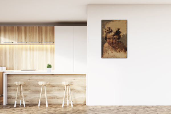 Top-Angebot Kunstdruck Stil von Jacques Louis David - Kopf eines Kindes Leinwand auf Keilrahmen gespannt