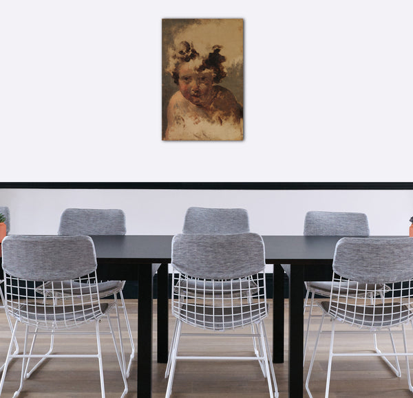 Top-Angebot Kunstdruck Stil von Jacques Louis David - Kopf eines Kindes Leinwand auf Keilrahmen gespannt