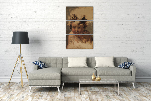Top-Angebot Kunstdruck Stil von Jacques Louis David - Kopf eines Kindes Leinwand auf Keilrahmen gespannt