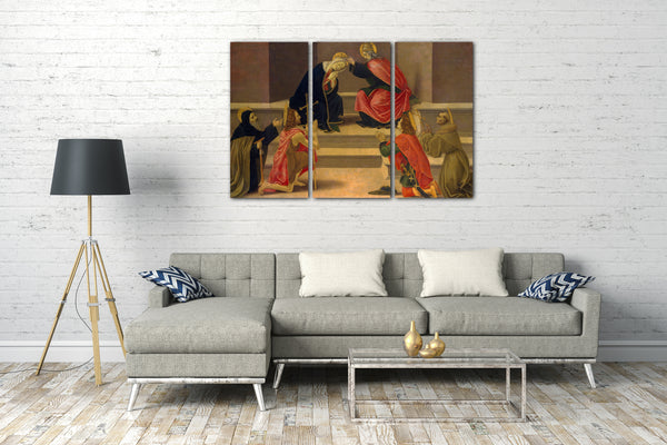 Top-Angebot Kunstdruck Anhänger von Botticelli - Die Krönung der Jungfrau Leinwand auf Keilrahmen gespannt
