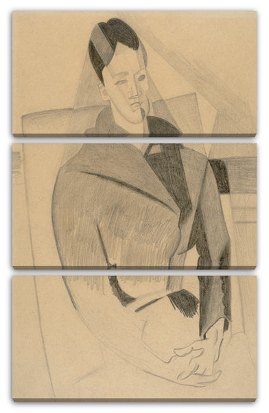 Leinwandbild Juan Gris - Porträt von Frau Cézanne nach Cézanne