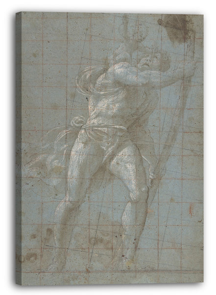 Top-Angebot Kunstdruck Giovanni Antonio da Pordenone - Heiliger Christophorus, der das Christkind trägt Leinwand auf Keilrahmen gespannt