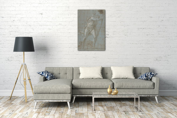 Top-Angebot Kunstdruck Giovanni Antonio da Pordenone - Heiliger Christophorus, der das Christkind trägt Leinwand auf Keilrahmen gespannt