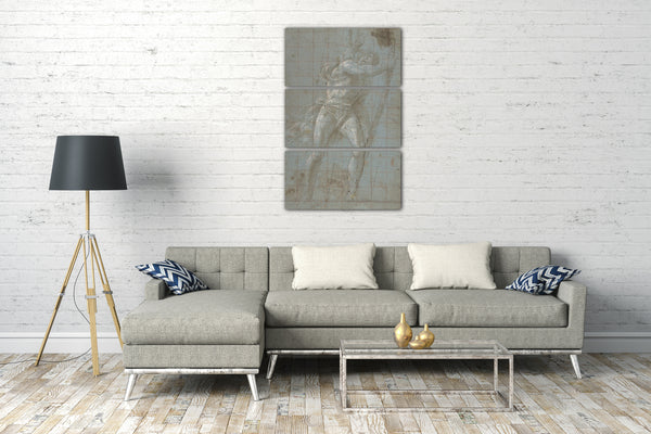 Top-Angebot Kunstdruck Giovanni Antonio da Pordenone - Heiliger Christophorus, der das Christkind trägt Leinwand auf Keilrahmen gespannt