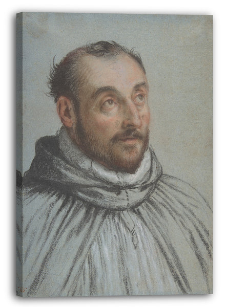 Top-Angebot Kunstdruck Carletto Caliari - Brustbild eines Geistlichen Leinwand auf Keilrahmen gespannt