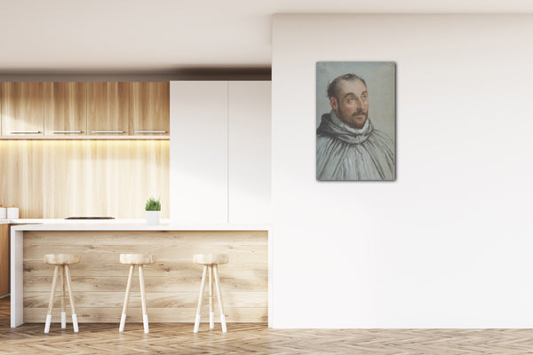 Top-Angebot Kunstdruck Carletto Caliari - Brustbild eines Geistlichen Leinwand auf Keilrahmen gespannt
