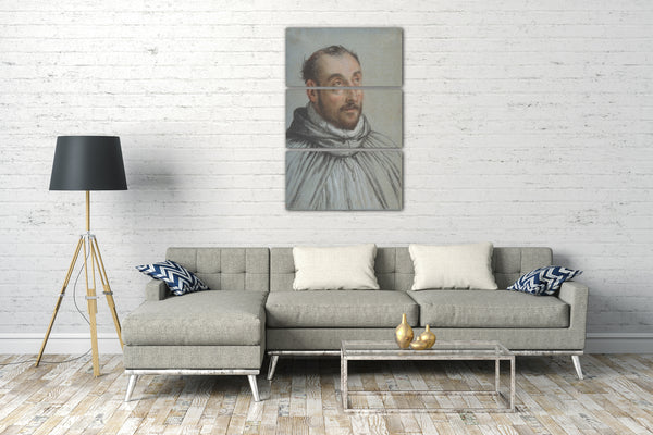 Top-Angebot Kunstdruck Carletto Caliari - Brustbild eines Geistlichen Leinwand auf Keilrahmen gespannt