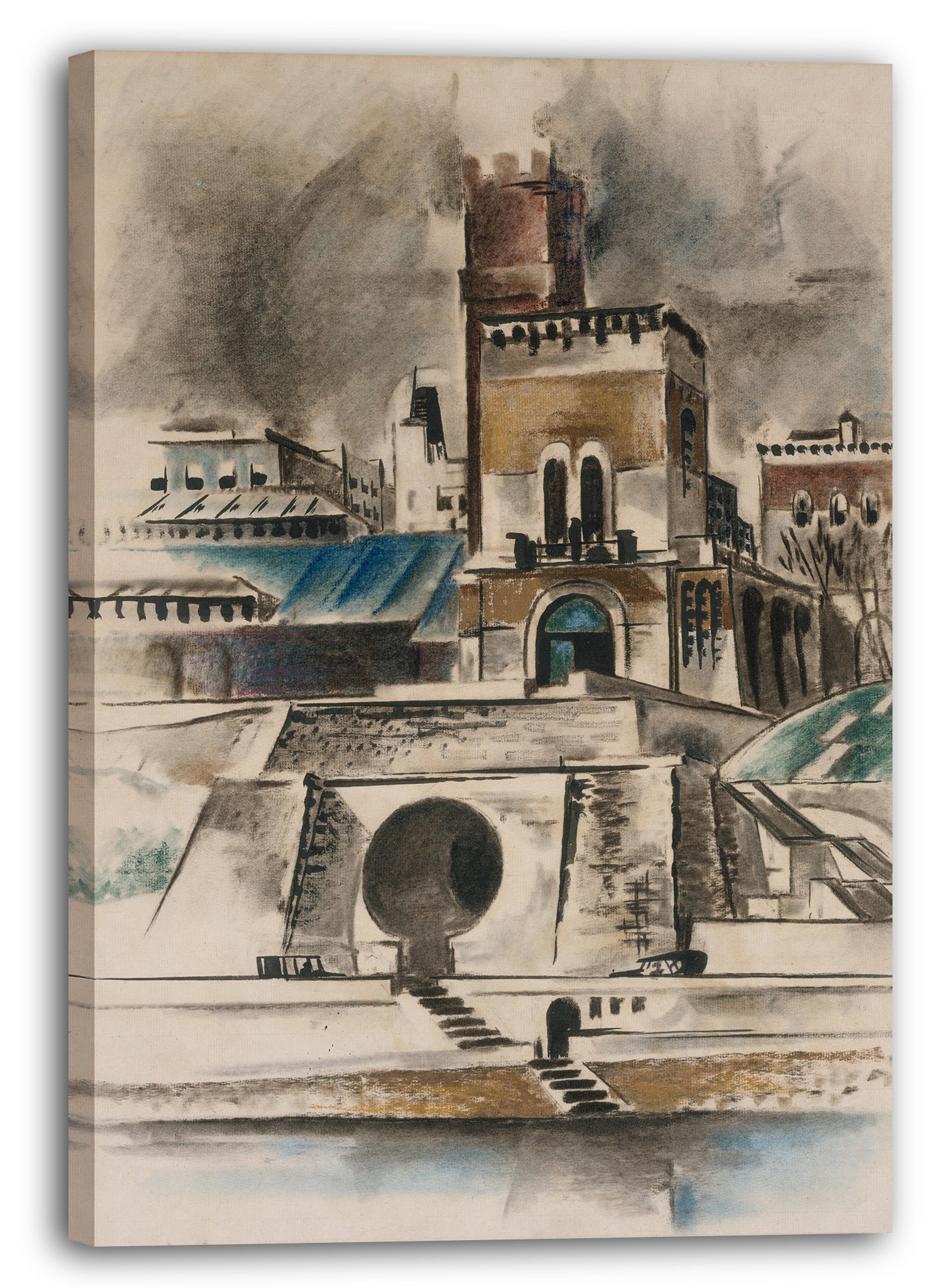 Top-Angebot Kunstdruck Preston Dickinson - Das Wassertor Leinwand auf Keilrahmen gespannt