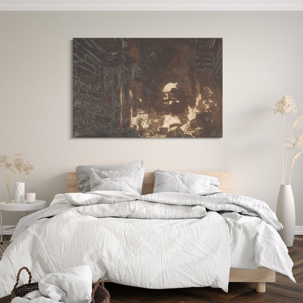 Top-Angebot Kunstdruck Hubert Robert - Waschfrau in den Ruinen einer Empore Leinwand auf Keilrahmen gespannt