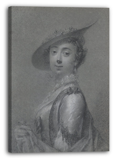 Top-Angebot Kunstdruck Frans van der Mijn - Portrait einer eleganten Dame Leinwand auf Keilrahmen gespannt