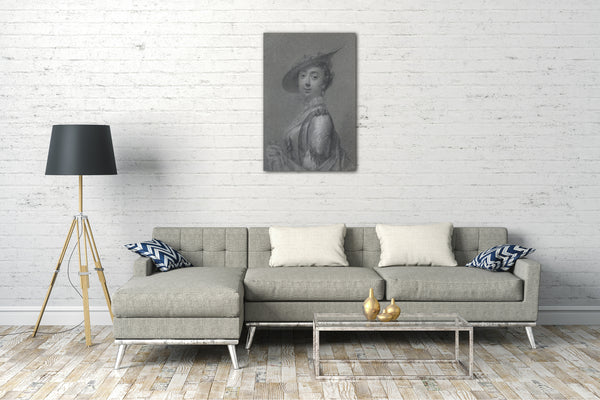 Top-Angebot Kunstdruck Frans van der Mijn - Portrait einer eleganten Dame Leinwand auf Keilrahmen gespannt