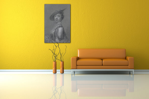 Top-Angebot Kunstdruck Frans van der Mijn - Portrait einer eleganten Dame Leinwand auf Keilrahmen gespannt
