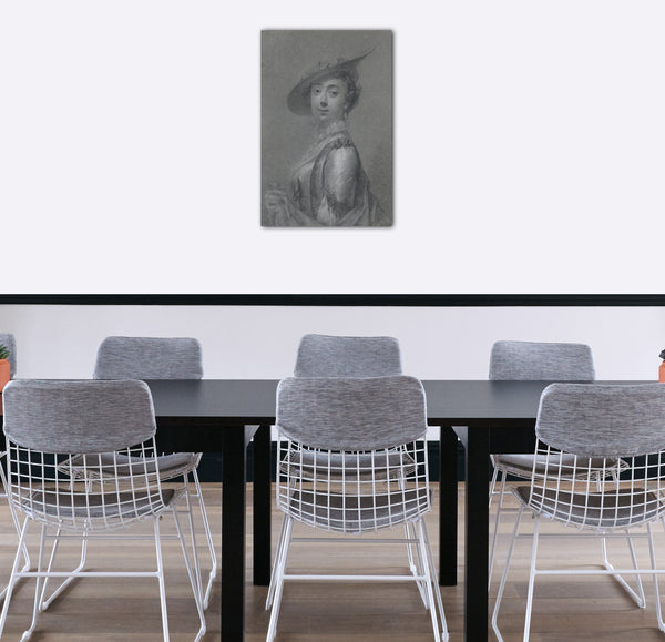 Top-Angebot Kunstdruck Frans van der Mijn - Portrait einer eleganten Dame Leinwand auf Keilrahmen gespannt