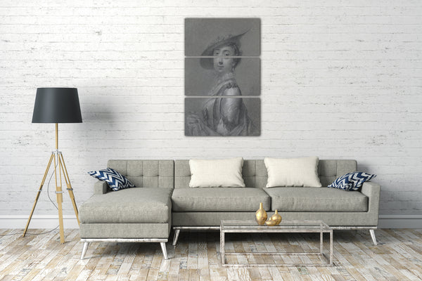 Top-Angebot Kunstdruck Frans van der Mijn - Portrait einer eleganten Dame Leinwand auf Keilrahmen gespannt