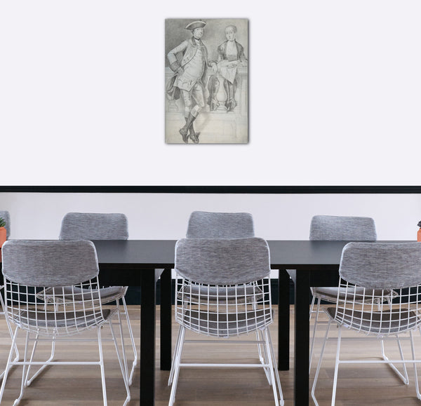 Top-Angebot Kunstdruck Arthur Devis - Studie für ein Porträt eines Offiziers und seiner Frau Leinwand auf Keilrahmen gespannt