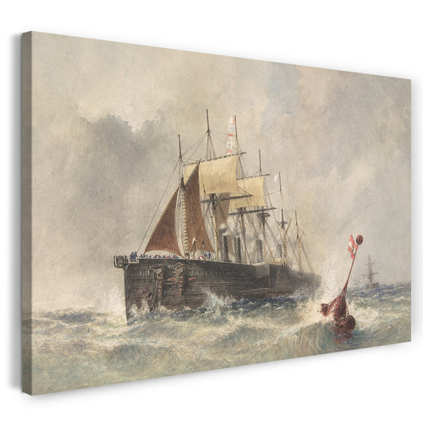 Top-Angebot Kunstdruck Robert Charles Dudley - Die Buoy wird am 8. August 1865 vom Bug der Great Eastern abgeworfen Leinwand auf Keilrahmen gespannt