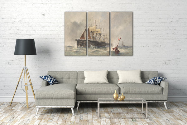 Top-Angebot Kunstdruck Robert Charles Dudley - Die Buoy wird am 8. August 1865 vom Bug der Great Eastern abgeworfen Leinwand auf Keilrahmen gespannt