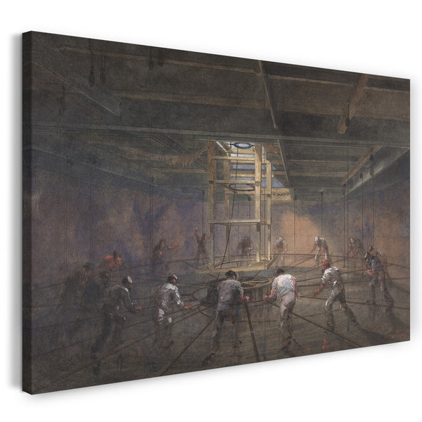 Top-Angebot Kunstdruck Robert Charles Dudley - Ansicht des Innenraums von einem der Kessel an Bord der Great Eastern Leinwand auf Keilrahmen gespannt