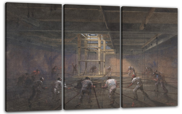 Leinwandbild Robert Charles Dudley - Ansicht des Innenraums von einem der Kessel an Bord der Great Eastern