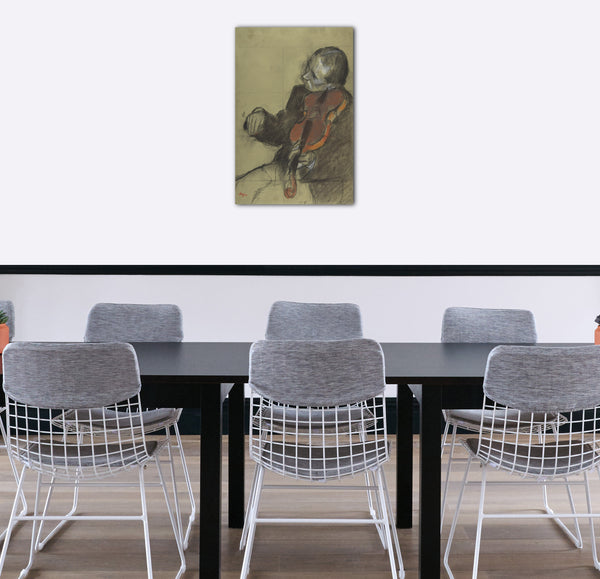 Top-Angebot Kunstdruck Edgar Degas - Geiger, Studie für "Die Tanzstunde" Leinwand auf Keilrahmen gespannt