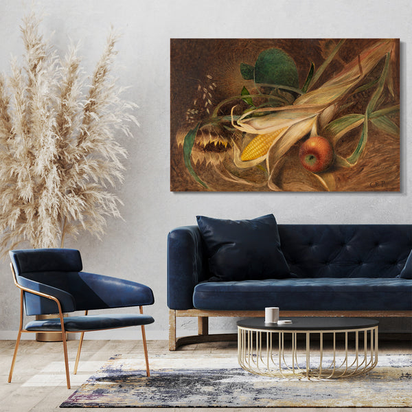 Top-Angebot Kunstdruck Charles Ethan Porter - Stillleben mit Mais Leinwand auf Keilrahmen gespannt
