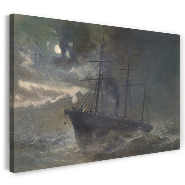 Top-Angebot Kunstdruck Robert Charles Dudley - The Albany Buoying a Bight of the Cable of 1865 on the Night of August 26th, 1866 Leinwand auf Keilrahmen gespannt