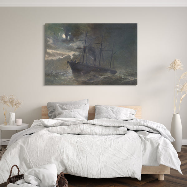 Top-Angebot Kunstdruck Robert Charles Dudley - The Albany Buoying a Bight of the Cable of 1865 on the Night of August 26th, 1866 Leinwand auf Keilrahmen gespannt