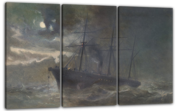 Leinwandbild Robert Charles Dudley - The Albany Buoying a Bight of the Cable of 1865 on the Night of August 26th, 1866