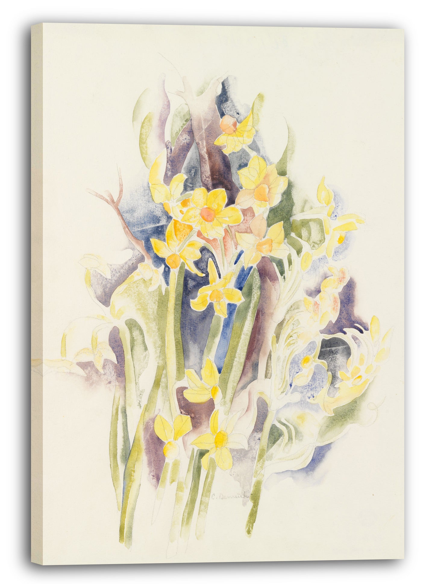 Top-Angebot Kunstdruck Charles Demuth - Kleine Narzissen Leinwand auf Keilrahmen gespannt