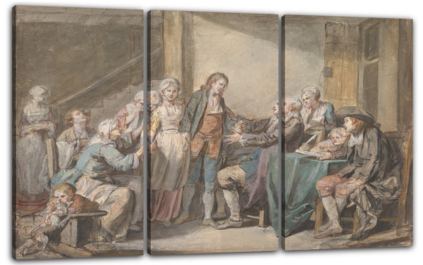 Leinwandbild Jean-Baptiste Greuze - Der Ehevertrag
