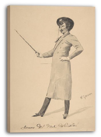 Top-Angebot Kunstdruck Walter Grieben - Porträt von James McNeill Whistler Leinwand auf Keilrahmen gespannt